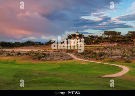 Faro California. Point Pinos lighthouse in Pacific Grove, Monterey, California. Foto Stock