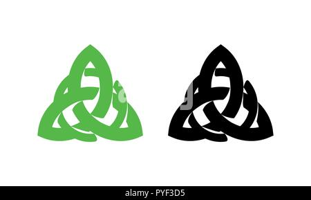 Wiccan Triquetra simbolo pagano da affascinato isolati su sfondo bianco. Illustrazione Vettoriale di segno celtico. Illustrazione Vettoriale