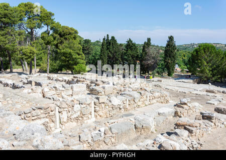 Casa privata rovine, palazzo minoico di Cnosso, Heraklion (Irakleio), Regione di Irakleio, Creta (Kriti), Grecia Foto Stock