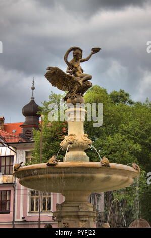 Ganymede fontana a Bratislava, in Slovacchia Foto Stock