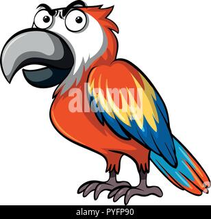Parrot con volto arrabbiato illustrazione Illustrazione Vettoriale