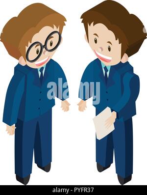 3D design per due imprenditori illustrazione Illustrazione Vettoriale