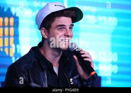 Nadarzyn, Polonia, 27 Ottobre 2018: Attore Nathaniel Buzolic assiste il fumetto di Varsavia Cost. ©Jake Ratz/Alamy Live News Foto Stock