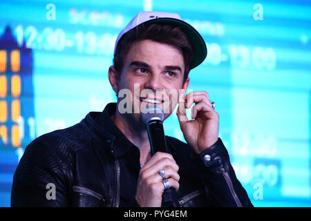 Nadarzyn, Polonia, 27 Ottobre 2018: Attore Nathaniel Buzolic assiste il fumetto di Varsavia Cost. ©Jake Ratz/Alamy Live News Foto Stock