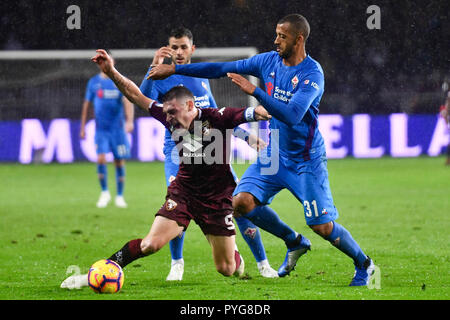 Torino, Italia. 27 ott 2018. Andrea Belotti (Torino FC) Serie A TIM partita di calcio tra Torino FC e ACF Fiorentina allo stadio Grande Torino il 27 ottobre 2018 a Torino, Italia. Credito: FABIO PETROSINO/Alamy Live News Foto Stock