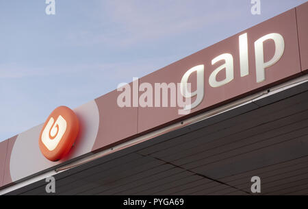 Alicante, Comunidad Valenciana, Spagna. 26 ott 2018. Gas portoghese Galp stazione visto di Alicante in Spagna. Credito: Miguel Candela/SOPA Immagini/ZUMA filo/Alamy Live News Foto Stock