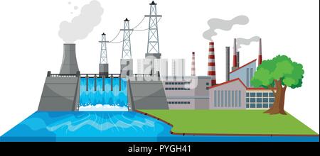 Digital Asset management da fabbriche illustrazione Illustrazione Vettoriale