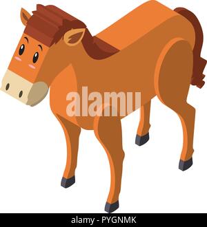 Il design 3D per cavallo marrone illustrazione Illustrazione Vettoriale