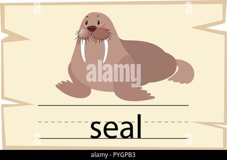 Wordcard per parola illustrazione di tenuta Illustrazione Vettoriale