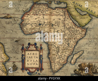 Abraham Ortelius - primo atlante mondiale ca. 1570 - Africa Foto Stock