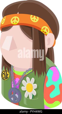 Hippy Hipster uomo Avatar icona Persone Illustrazione Vettoriale