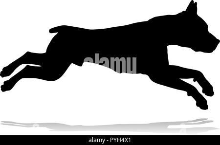 Silhouette cane animale domestico Illustrazione Vettoriale