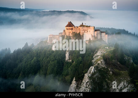 Chateau de Joux, in Francia, in Europa. Foto Stock