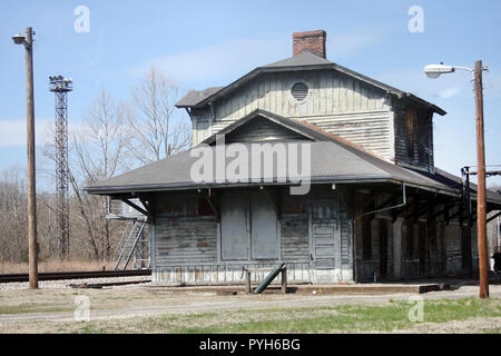 Stazione ferroviaria in disuso nella Virginia rurale, Stati Uniti Foto Stock