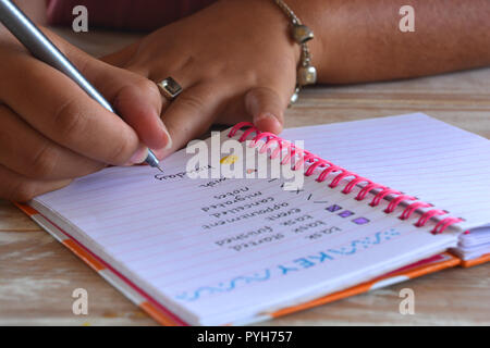 Donna millenario iscritto in un proiettile ufficiale, la pianificazione Foto Stock