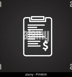 Finanza aziendale relazione linea sottile su sfondo nero Illustrazione Vettoriale