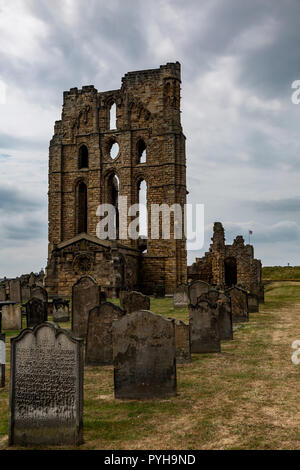 Castello di Tynemouth e Priory Foto Stock