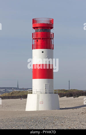 Faro sul Duene (dune), Isola di Helgoland, Schleswig-Holstein, Germania Foto Stock