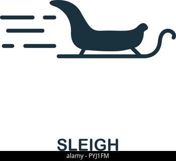 Sleigh icona. Premio di design di stile da collezione natalizia. UX e UI. Pixel perfect sleigh icona per web design, applicazioni software, l'utilizzo di stampa. Illustrazione Vettoriale