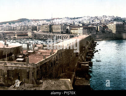 Il porto dal faro, Algeri, Algeria ca. 1899 Foto Stock