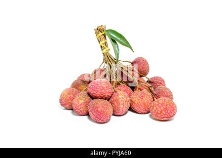 Litchi è il bundle mazzetto isolato su uno sfondo bianco. Foto Stock