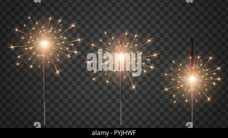 Il Bengala candele nelle diverse fasi del processo di masterizzazione. Illustrazione Vettoriale