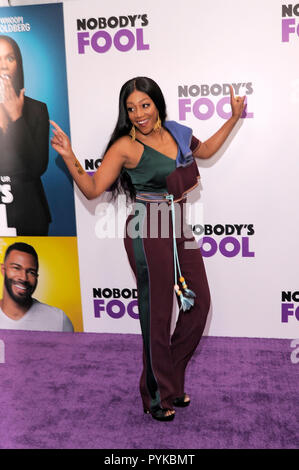 NEW YORK, NY - 28 ottobre: Tiffany Haddish assiste 'Nessuno il fool' New York Premiere a AMC Lincoln Square Theatre su ottobre 28, 2018 a New York City. Credito: Ron Adar/Alamy Live News Foto Stock