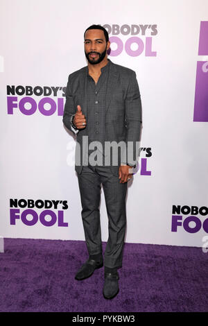 NEW YORK, NY - 28 ottobre: Omari Hardwick assiste 'Nessuno il fool' New York Premiere a AMC Lincoln Square Theatre su ottobre 28, 2018 a New York City. Credito: Ron Adar/Alamy Live News Foto Stock