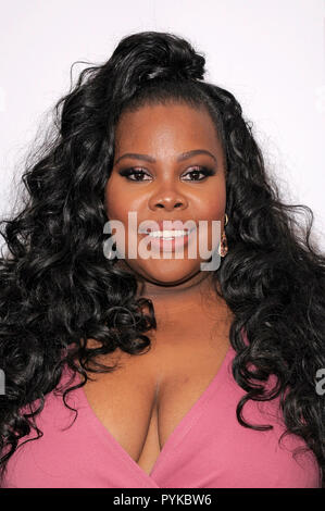 NEW YORK, NY - 28 ottobre: Amber Riley assiste 'Nessuno il fool' New York Premiere a AMC Lincoln Square Theatre su ottobre 28, 2018 a New York City. Credito: Ron Adar/Alamy Live News Foto Stock