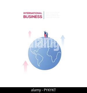 International Business - moderno vettore isometrica di banner per il web Illustrazione Vettoriale