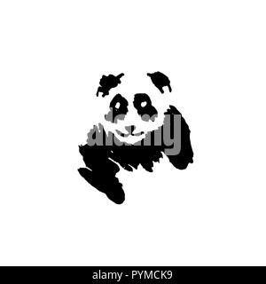 Orso Panda spazzola. Absract illustrazione vettoriale. Illustrazione Vettoriale