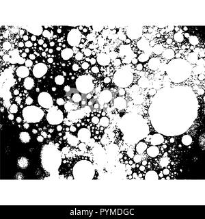 Vector grunge pattern. Bianco e nero round texture. Disegnata a mano cerchi. Abstract macchie di vernice. Illustrazione Vettoriale