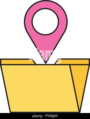 File Cartella Posizione pin social media Illustrazione Vettoriale