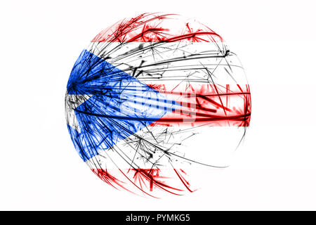 Abstract Puerto Rico bandiera spumanti, palla di Natale concetto isolato su sfondo bianco Foto Stock