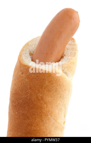 Spazio tradizionale hotdog in un pane croccante roll Foto Stock