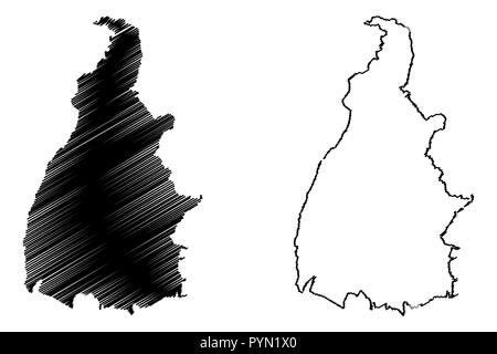 Tocantins (Regione del Brasile, stato federato, Repubblica Federativa del Brasile) mappa illustrazione vettoriale, scribble sketch mappa Tocantins Illustrazione Vettoriale