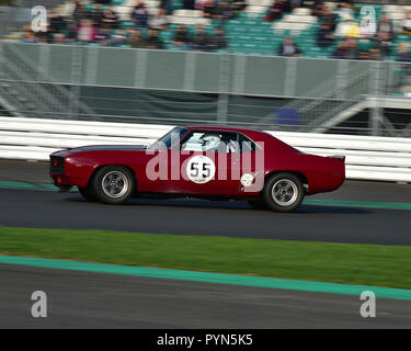 Nick Savage, Chevrolet Camaro, Storico Road Sport, Silverstone Finals gara storica riunione, Silverstone, ottobre 2018, automobili, Classic Cars Racing, H Foto Stock