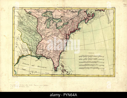 Vintage / Mappe Mappe di antiquariato - Canada IIe."feuille mappa - ca. 1762 Foto Stock