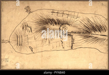 Vintage / Mappe Mappe di antiquariato - Bunker Hill--abbozzo ca. 1775 Foto Stock