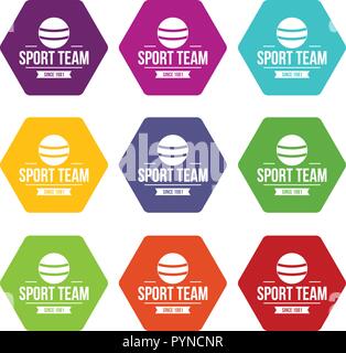 Cricket sfera set di icone 9 vector Illustrazione Vettoriale