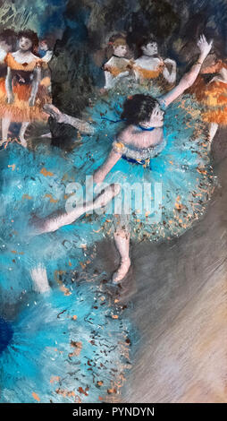Degas ballet dipinto. Ondeggianti ballerino (ballerino in verde) di Edgar Degas, pastello e gouache su carta, c.1877-79 Foto Stock