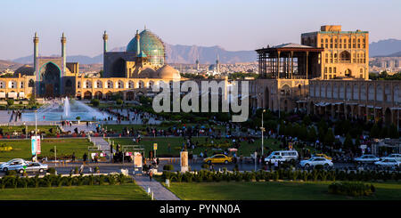 Naqsh-e JAHAN Piazza, Ali Qapu Palace, Moschea Shah, Meidane Emam, Naghe Jahan, Foto Stock