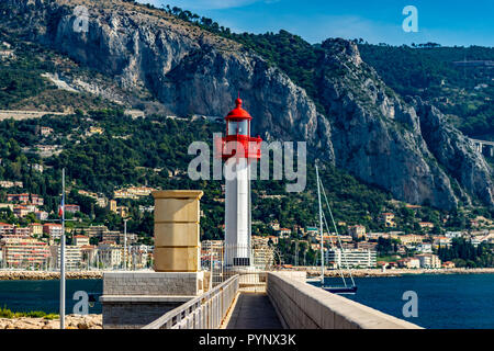 Faro Menton Cote d Azur Francia Foto Stock