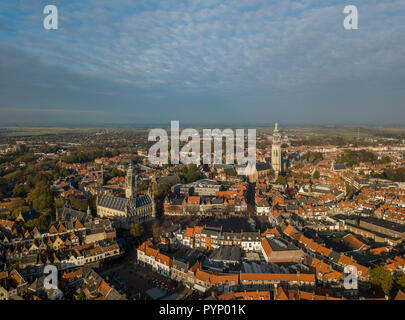 Vista aerea di Middelburg, Zeeland Foto Stock
