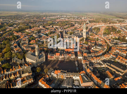Vista aerea di Middelburg, Zeeland Foto Stock