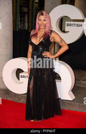 Londra, Inghilterra - 29 ottobre: Munroe Bergdorf assiste la GQ trentesimo anniversario party a SUSHISAMBA Covent Garden il 29 ottobre 2018 a Londra, Inghilterra. Foto Stock