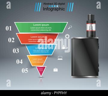 Sigarette nocive, Viper, fumo, business infographics. Illustrazione Vettoriale