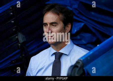Julen Lopetegui durante il suo tempo come allenatore del Real Madrid Football Club. Julen Lopetegui, è stato licenziato come allenatore del Real Madrid il 29 Ott 2018. Foto Stock