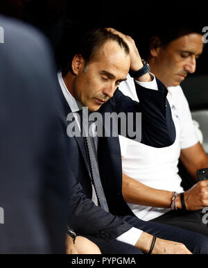 Julen Lopetegui durante il suo tempo come allenatore del Real Madrid Football Club. Julen Lopetegui, è stato licenziato come allenatore del Real Madrid il 29 Ott 2018. Foto Stock