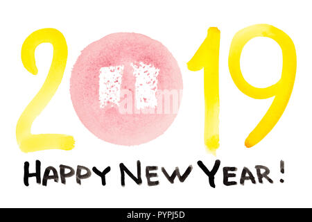Felice Anno Nuovo 2019 - anno del maiale Foto Stock